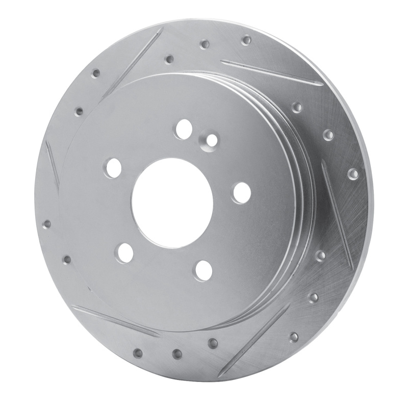 Mercedes-Benz ML350 Brake Rotor (1) - Rear Left - R1 Concepts - Drilled & Slotted - Silver - `98-`05